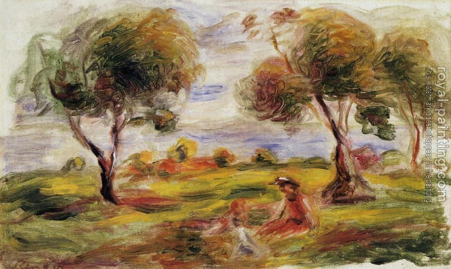 Pierre Auguste Renoir : Landscape with Figures at Cagnes